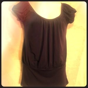 Purple waist fitting dress shirt